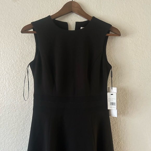 NWT Calvin Klein Classic Little Black Midi Dress Sz 2 LBD Cocktail Formal - Picture 4 of 13